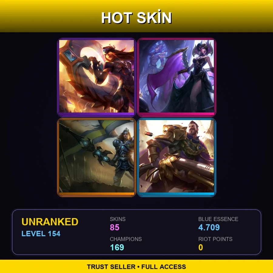 VN | Lv154 | Unranked | 85 Skin | 169 Champ