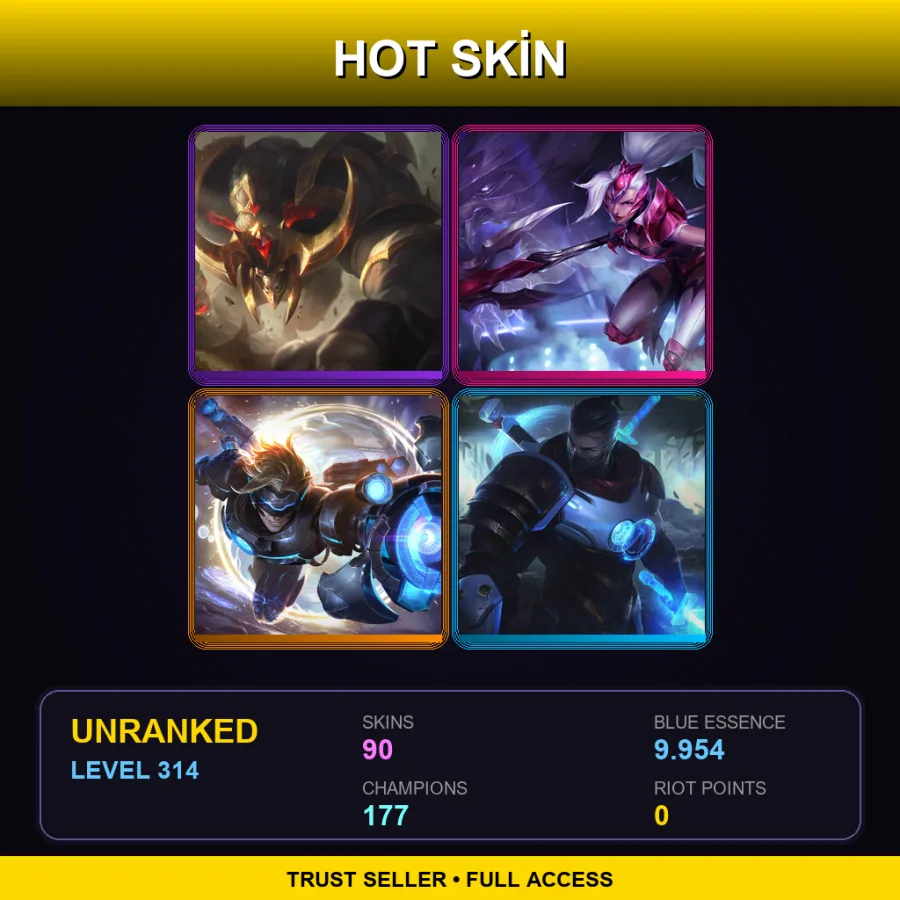 VN | Lv314 | Unranked | 90 Skin | 177 Champ
