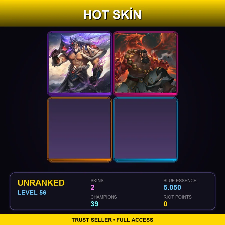 EUW | Lv56 | Unranked | 2 Skin | 39 Champ