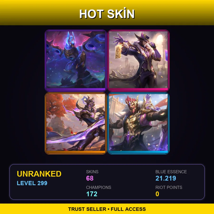 LAN | Lv299 | Unranked | 68 Skin | 172 Champ — Vandal Jax