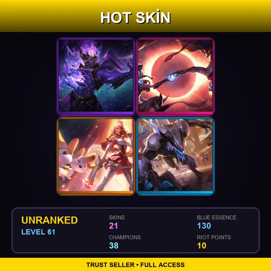 EUNE | Lv61 | Unranked | 21 Skin | 38 Champ — LoL account