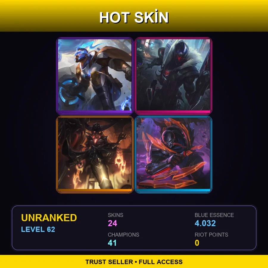 LAN | Lv62 | Unranked | 24 Skin | 41 Champ — Battle Bat Vayne