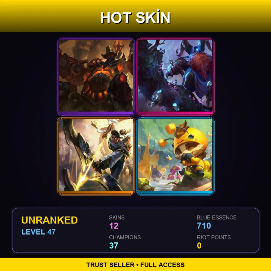 LAN | Lv47 | Unranked | 12 Skin | 37 Champ