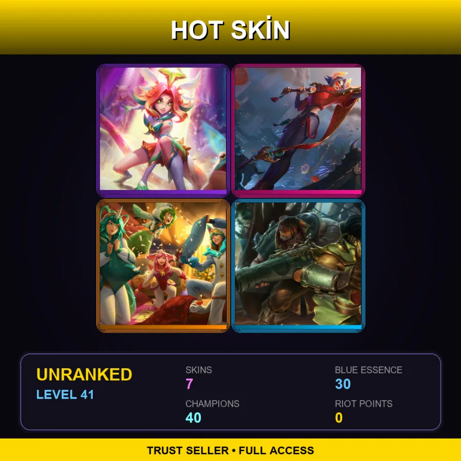 LAS | Lv41 | Unranked | 7 Skin | 40 Champ — True Damage Ekko