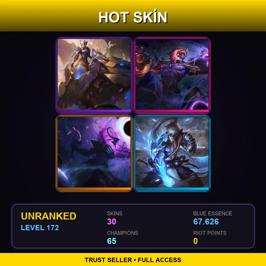 LAN | Lv172 | Unranked | 30 Skin | 65 Champ — Empyrean Pyke