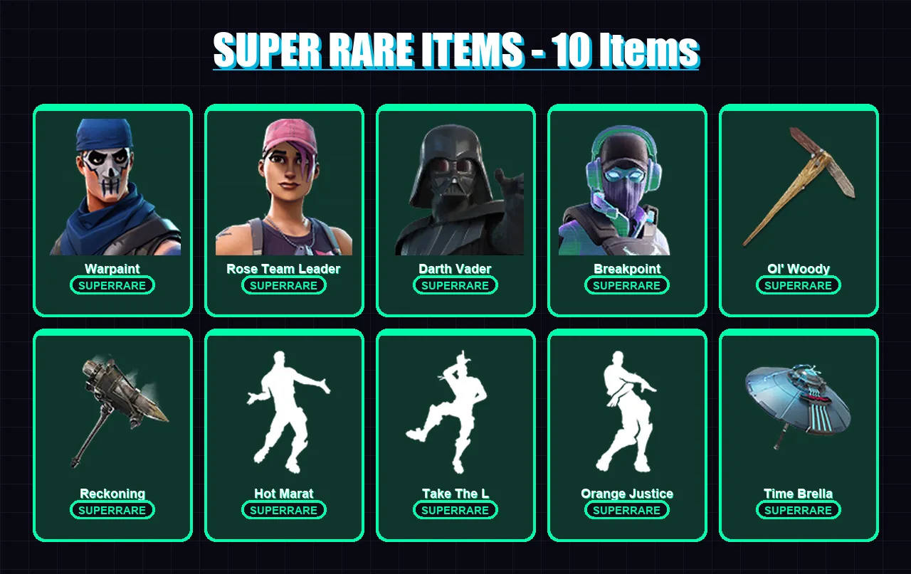 [PS4/PS5/XBOX/PC] | Warpaint | Rose Team Leader | Darth Vader | Breakpoint | Calamity | 251 skin | 271 pickaxe | 198 emote | 228 glider | Lv2977 — Fortnite account