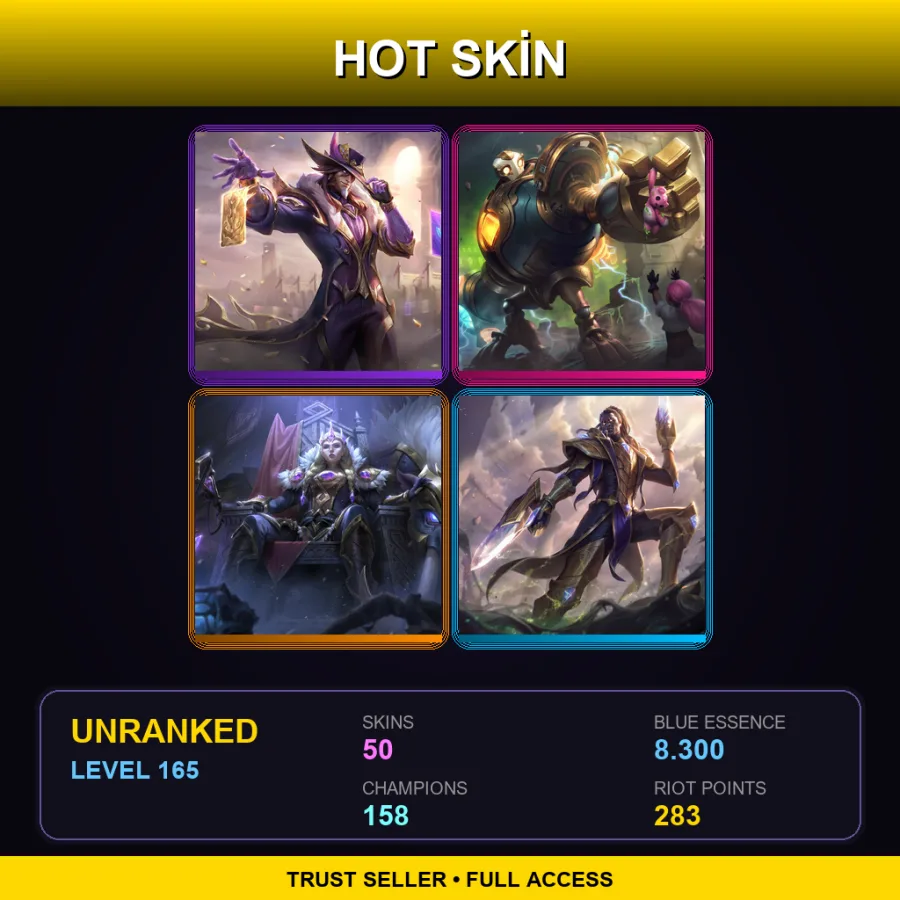 EUW | Lv165 | Unranked | 50 Skin | 158 Champ — Augmented Singed