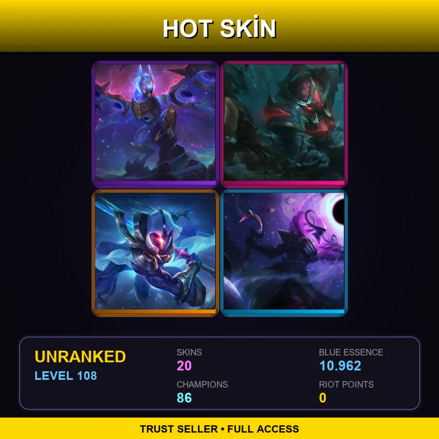 EUNE | Lv108 | Unranked | 20 Skin | 86 Champ