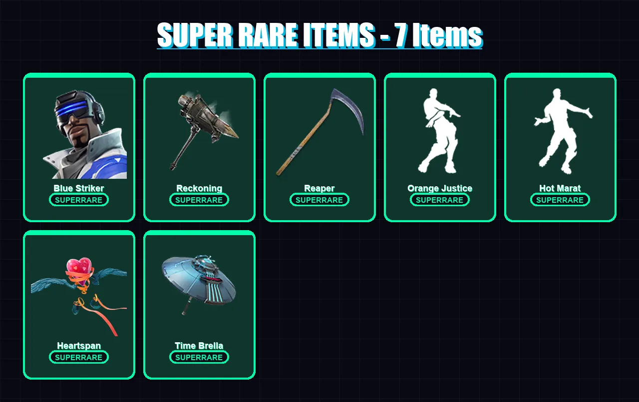 [PS4/PS5/XBOX/PC] | Blue Striker | Omegarok | Zenith | Enforcer | Spectra Knight | 69 skin | 84 pickaxe | 84 emote | 86 glider | Lv1270