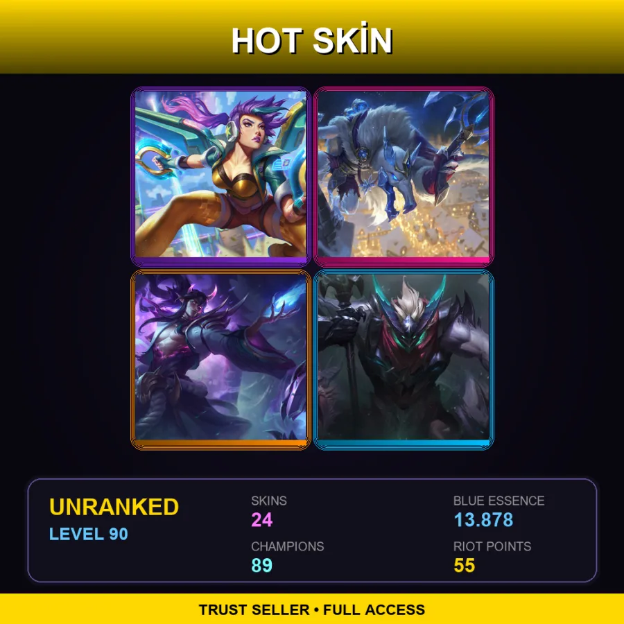 TR | Lv90 | Unranked | 24 Skin | 89 Champ