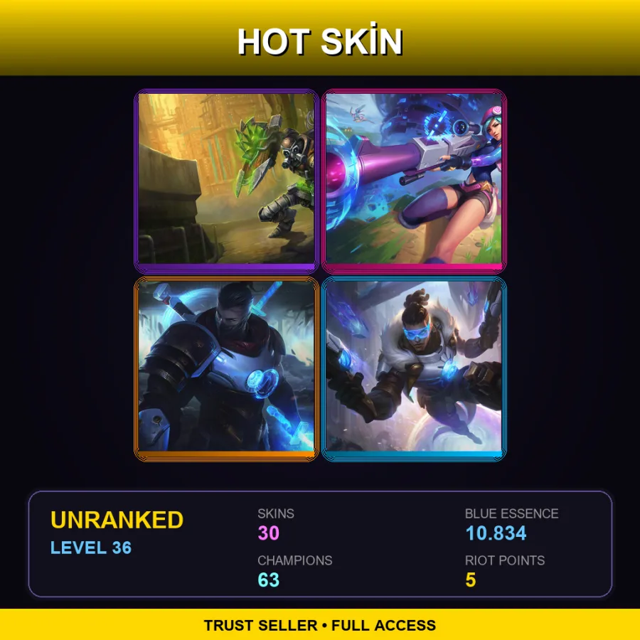 VN | Lv36 | Unranked | 30 Skin | 63 Champ