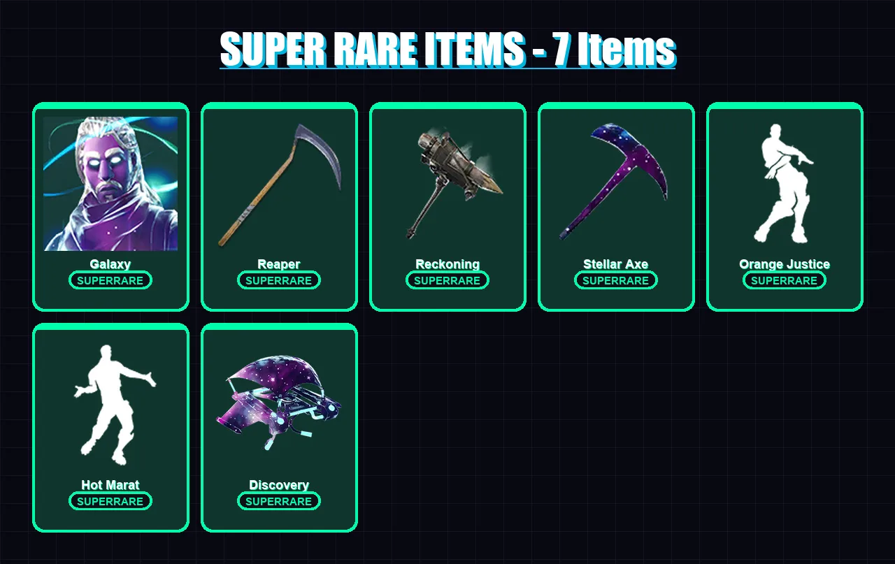 [PC/XBOX/PSN] | Galaxy | Blackheart | Carbide | Frostbite | The Prisoner | 75 skin | 44 pickaxe | 61 emote | 48 glider | Lv600