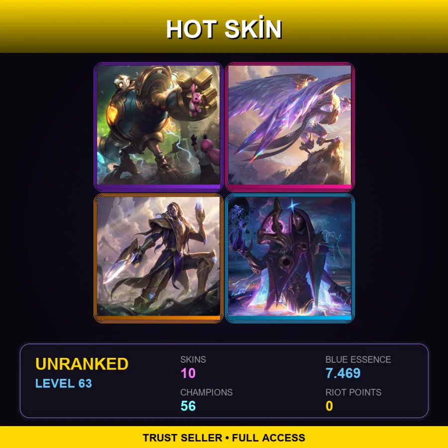 LAN | Lv63 | Unranked | 10 Skin | 56 Champ — Victorious Blitzcrank