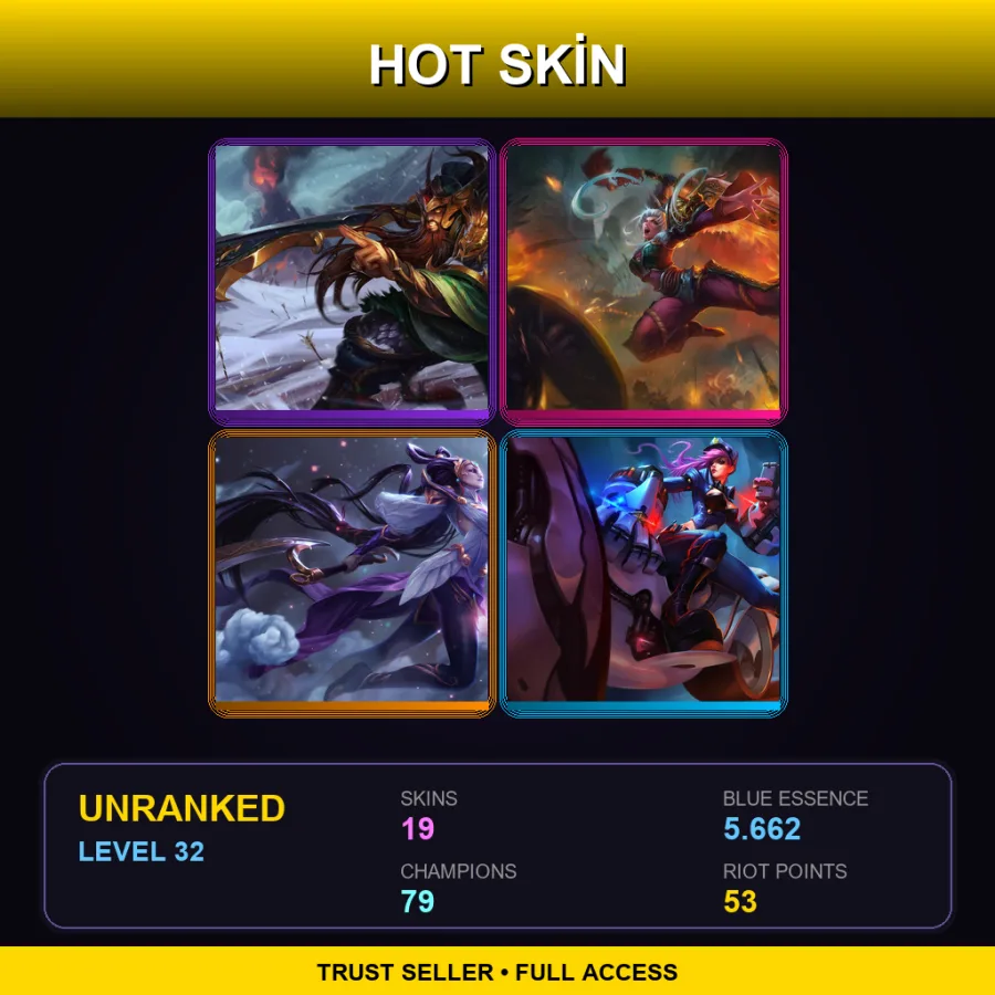 SG | Lv32 | Unranked | 19 Skin | 79 Champ