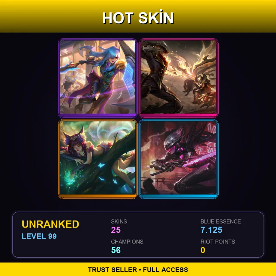 TR | Lv99 | Unranked | 25 Skin | 56 Champ