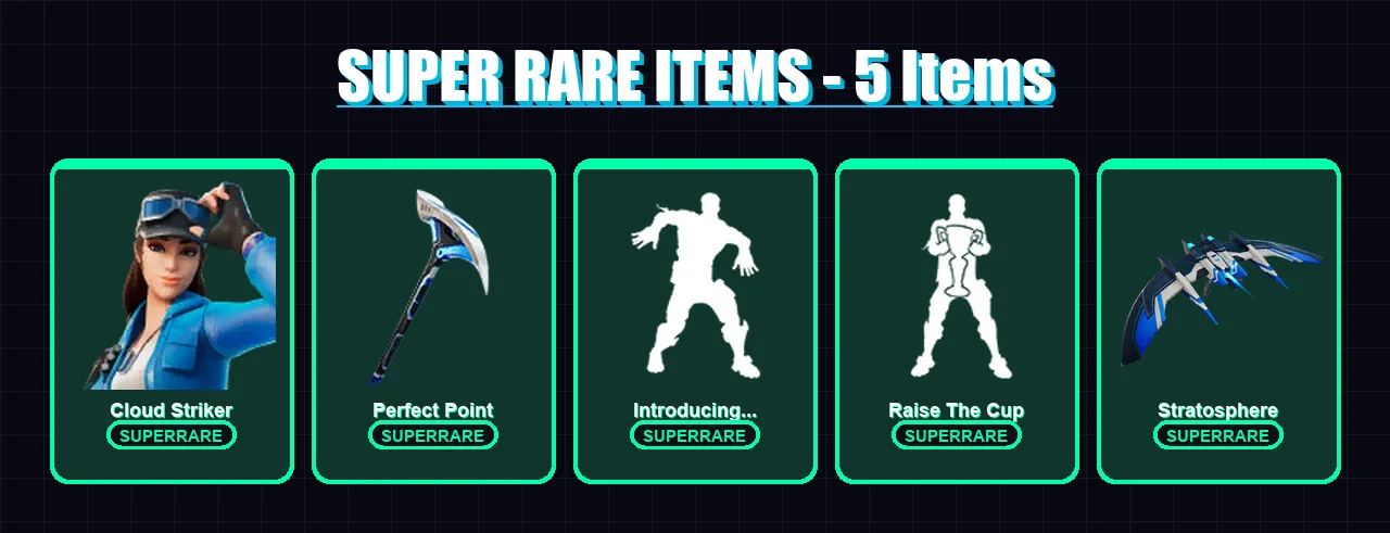 [PC] | Cloud Striker | Paradigm (Reality-659) | Kymera | Predator | Snap | 45 skin | 55 pickaxe | 34 emote | 54 glider | Lv675