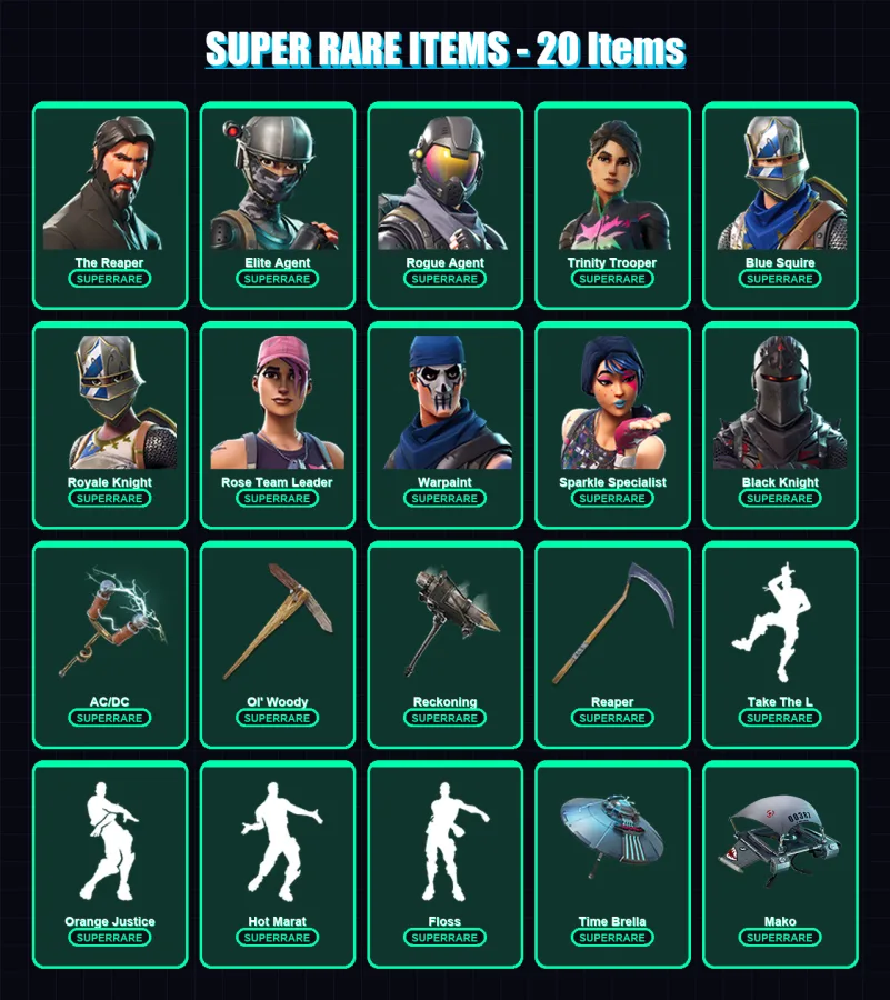 [PC/XBOX/PSN] | The Reaper | Elite Agent | Rogue Agent | Trinity Trooper | Blue Squire | 178 skin | 115 pickaxe | 125 emote | 120 glider | Lv1416 — Fortnite account