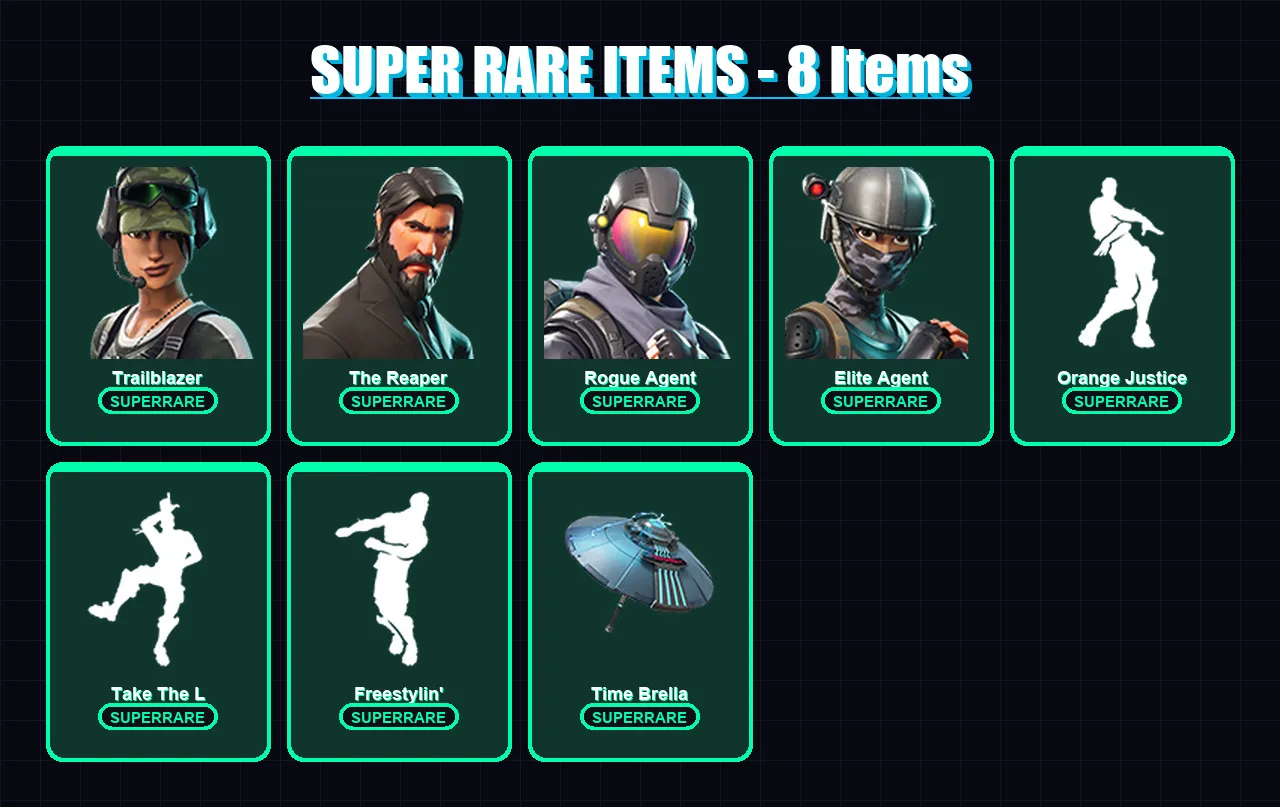 [PC] | Trailblazer | The Reaper | Rogue Agent | Elite Agent | Dark Voyager | 14 skin | 18 pickaxe | 18 emote | 20 glider | Lv275