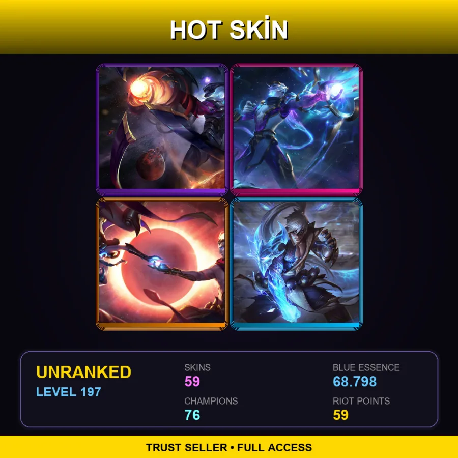 EUNE | Lv197 | Unranked | 59 Skin | 76 Champ