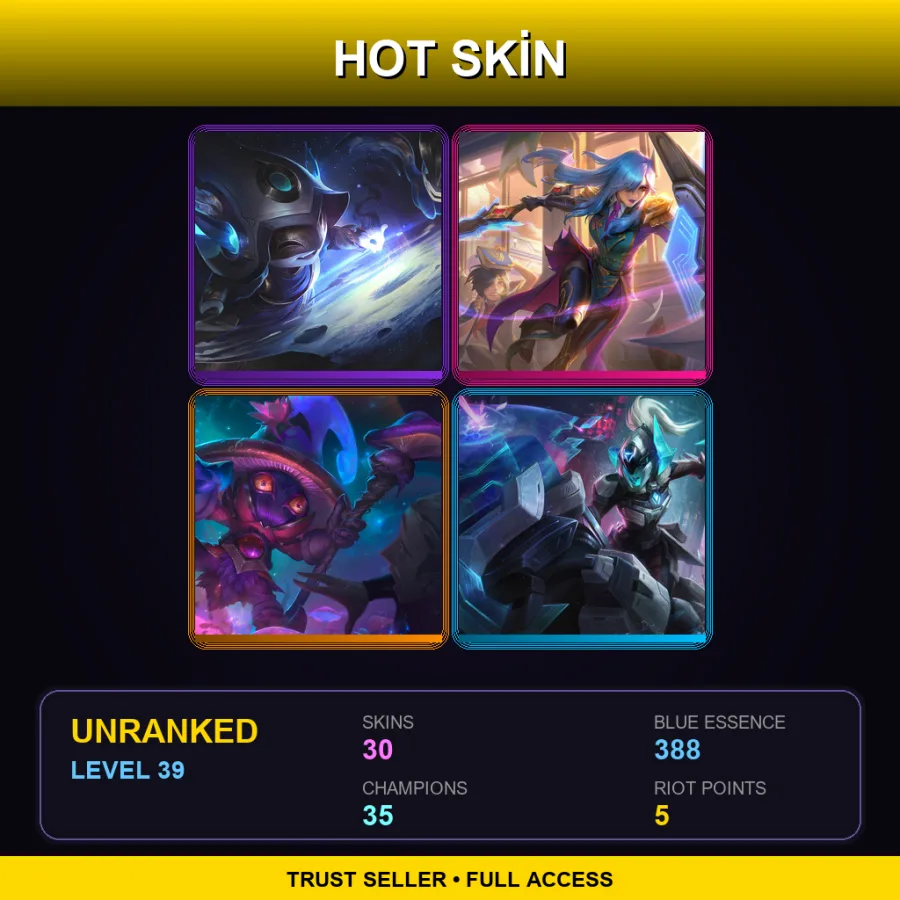 VN | Lv39 | Unranked | 30 Skin | 35 Champ