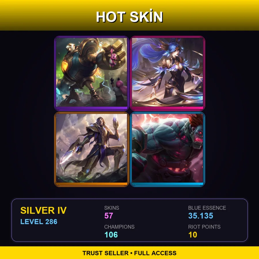 LAS | Lv286 | Silver IV | 57 Skin | 106 Champ — Infiltrator Irelia