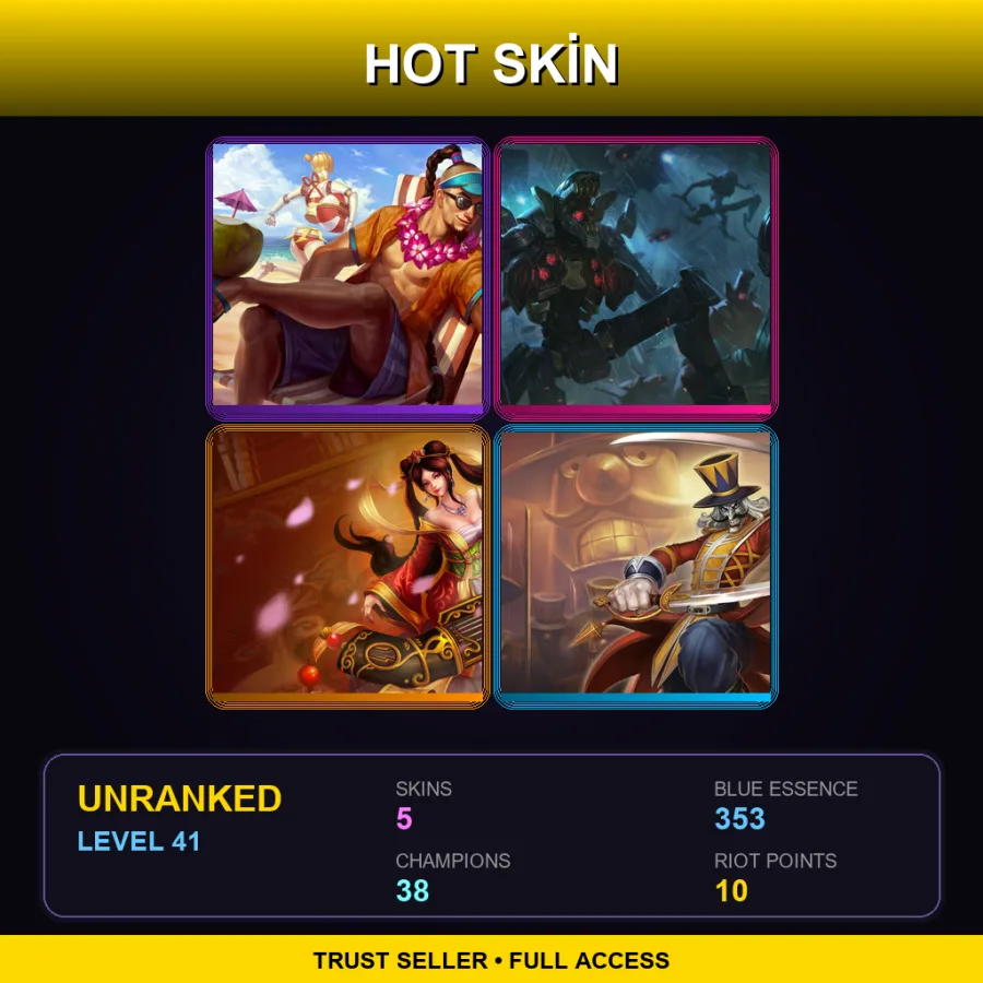 TR | Lv41 | Unranked | 5 Skin | 38 Champ