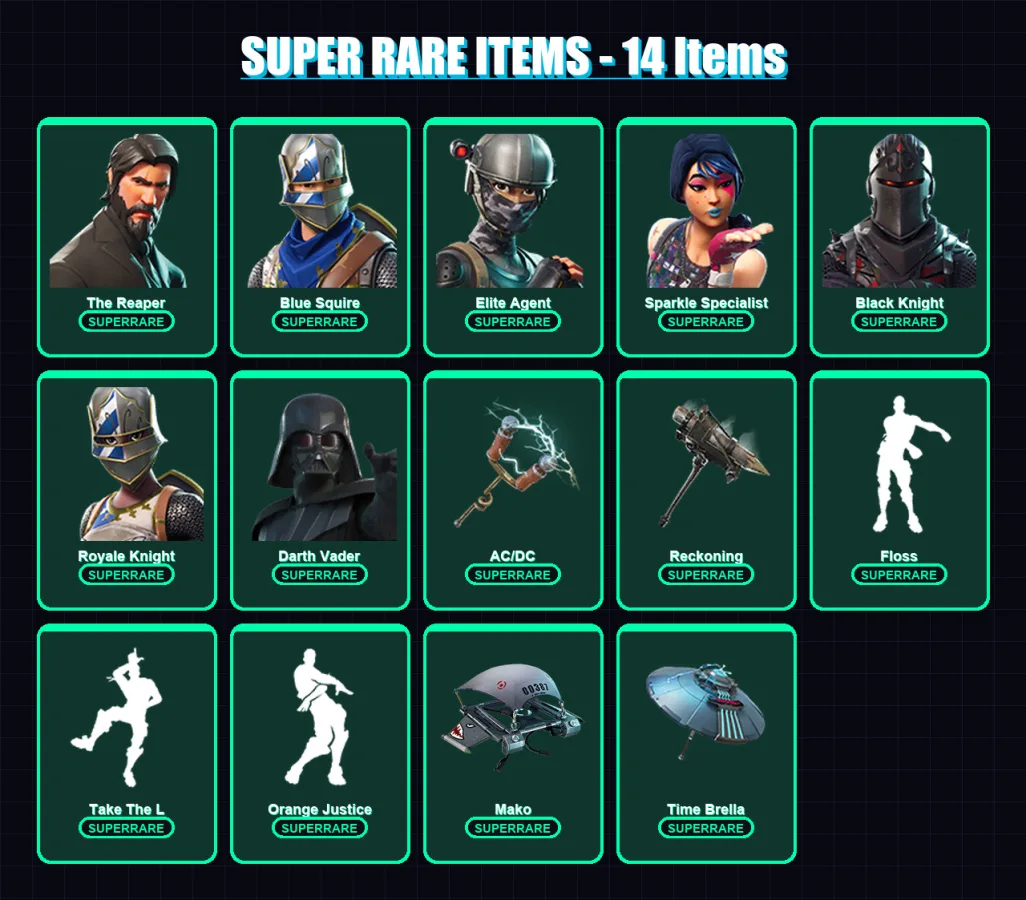 [PC/PSN] | The Reaper | Blue Squire | Elite Agent | Sparkle Specialist | Black Knight | 121 skin | 103 pickaxe | 121 emote | 113 glider | Lv1466