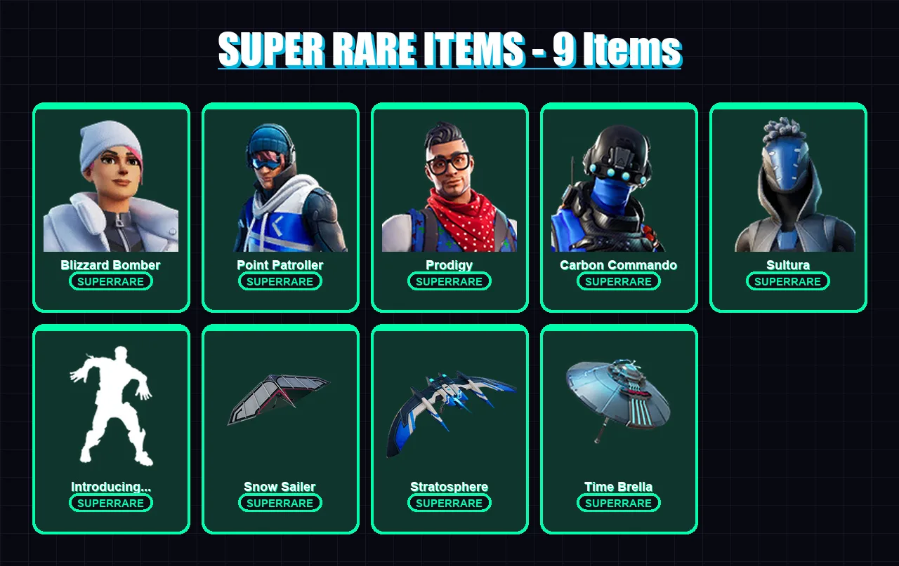 [PS4/PS5/XBOX/PC] | Blizzard Bomber | Point Patroller | Prodigy | Carbon Commando | Sultura | 33 skin | 64 pickaxe | 69 emote | 68 glider | Lv645 — Fortnite account