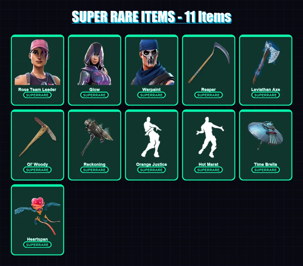 [PC/PSN] | Rose Team Leader | Glow | Warpaint | Vi | Zenith | 210 skin | 260 pickaxe | 171 emote | 194 glider | Lv4617
