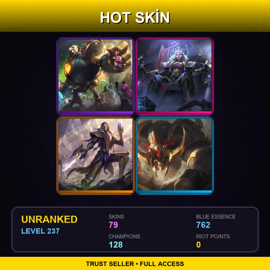 VN | Lv237 | Unranked | 79 Skin | 128 Champ — Conqueror Alistar