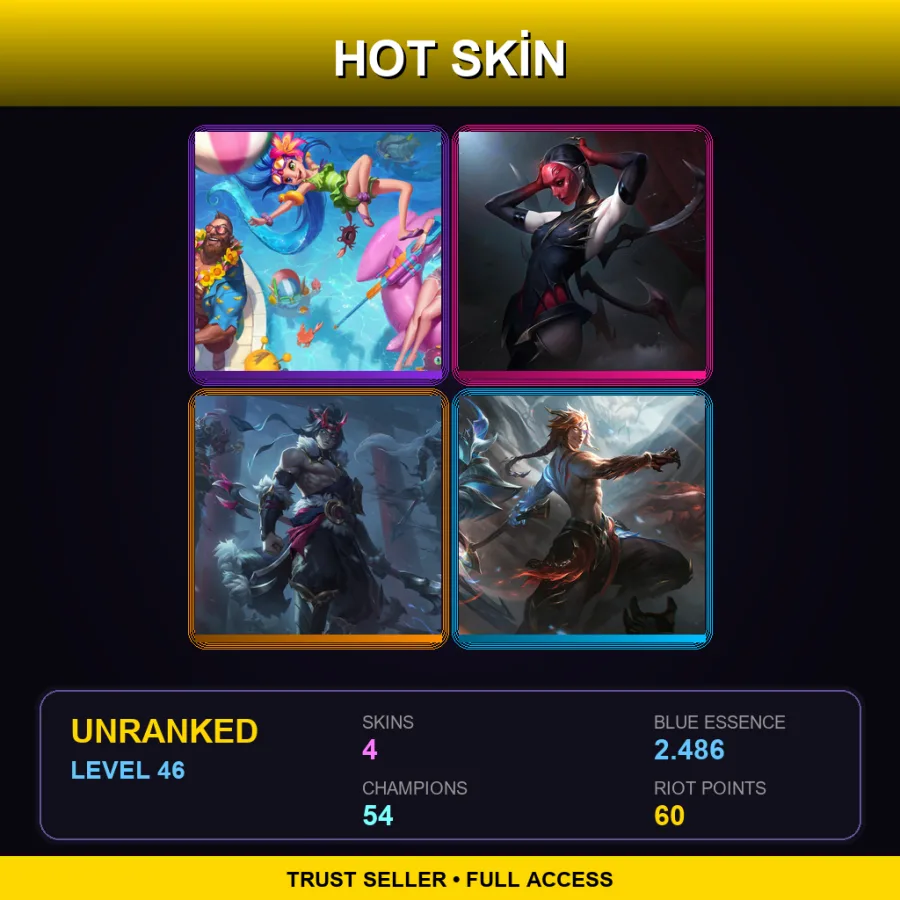 TR | Lv46 | Unranked | 4 Skin | 54 Champ