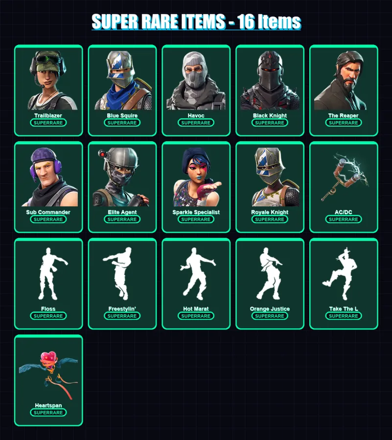 [PC/PSN] | Trailblazer | Blue Squire | Havoc | Black Knight | The Reaper | 41 skin | 45 pickaxe | 60 emote | 49 glider | Lv697 — Fortnite account