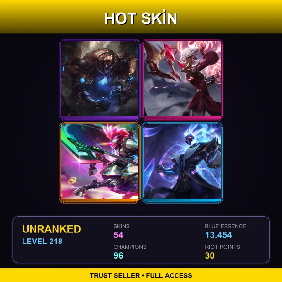 BR | Lv218 | Unranked | 54 Skin | 96 Champ