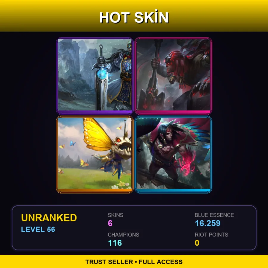 LAN | Lv56 | Unranked | 6 Skin | 116 Champ