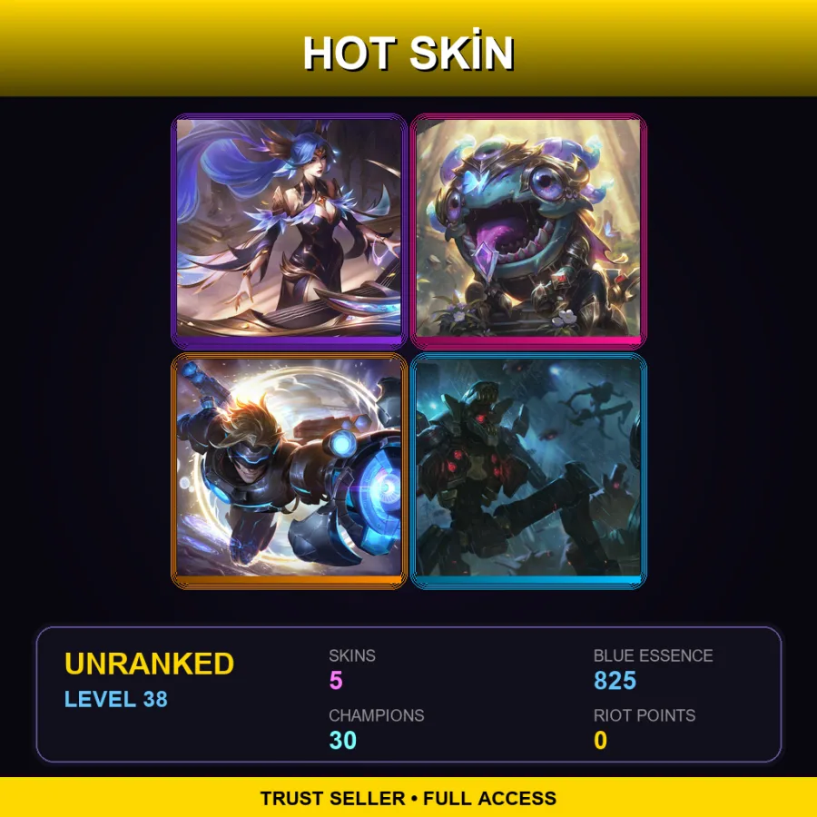 OCE | Lv38 | Unranked | 5 Skin | 30 Champ