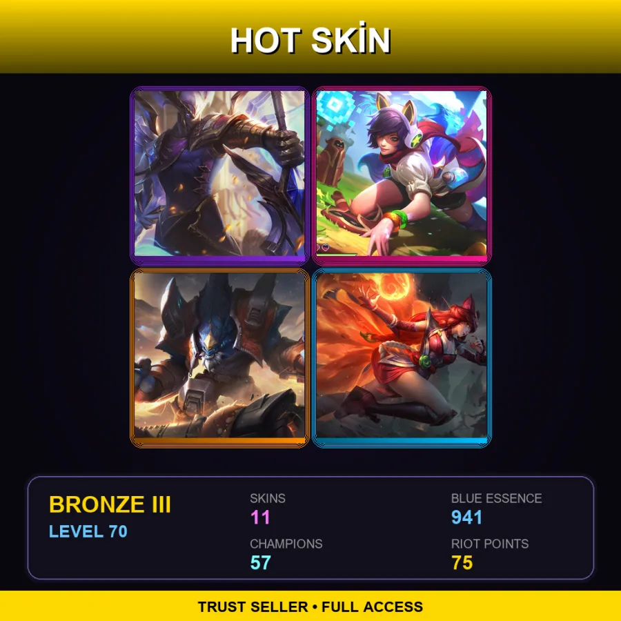 LAN | Lv70 | Bronze III | 11 Skin | 57 Champ