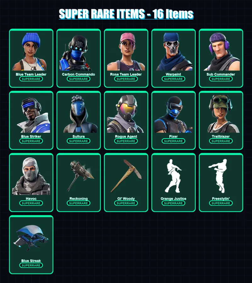 [PS4/PS5/XBOX/PC] | Blue Team Leader | Carbon Commando | Rose Team Leader | 68 skin | Lv556 — Fortnite account
