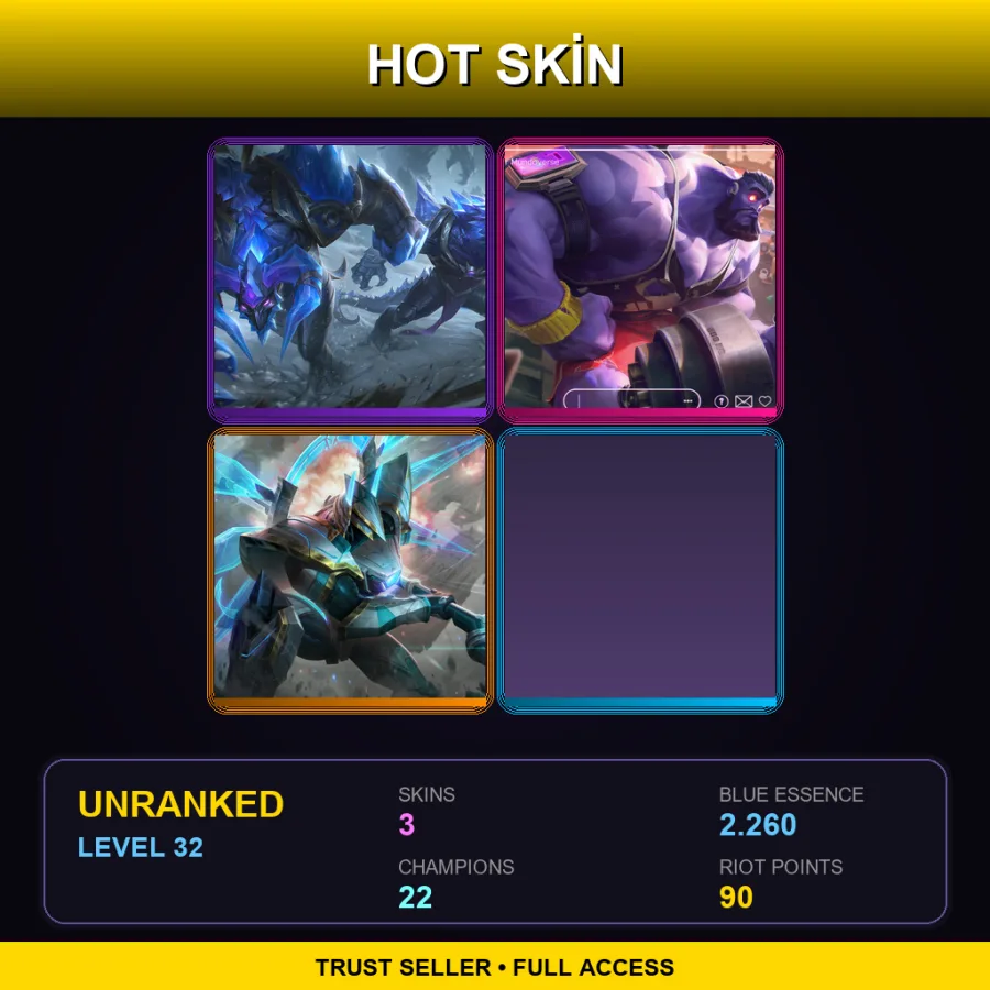 EUNE | Lv32 | Unranked | 3 Skin | 22 Champ
