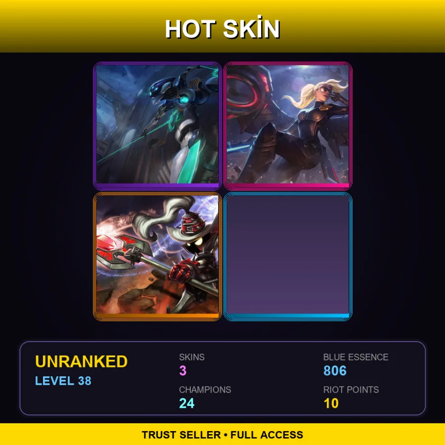 LAS | Lv38 | Unranked | 3 Skin | 24 Champ