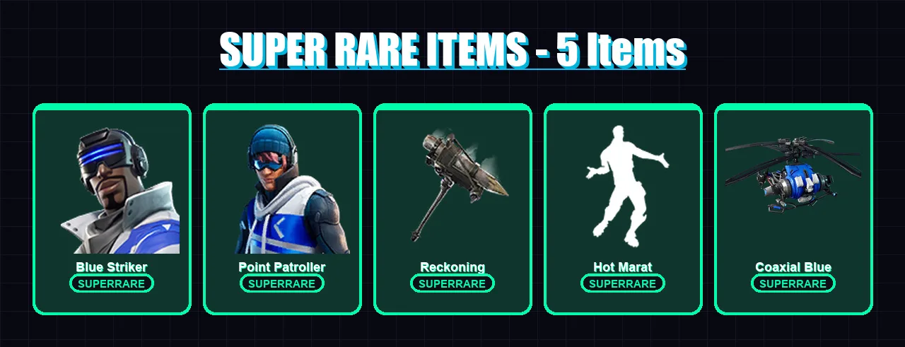 [PS4/PS5/XBOX/PC] | Blue Striker | Point Patroller | Catalyst | Zenith | Fade | 40 skin | 44 pickaxe | 60 emote | 56 glider | Lv913