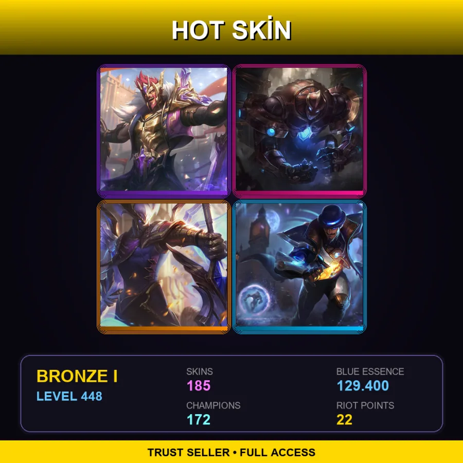LAS | Lv448 | Bronze I | 185 Skin | 172 Champ