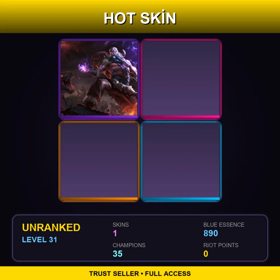EUNE | Lv31 | Unranked | 1 Skin | 35 Champ — LoL account