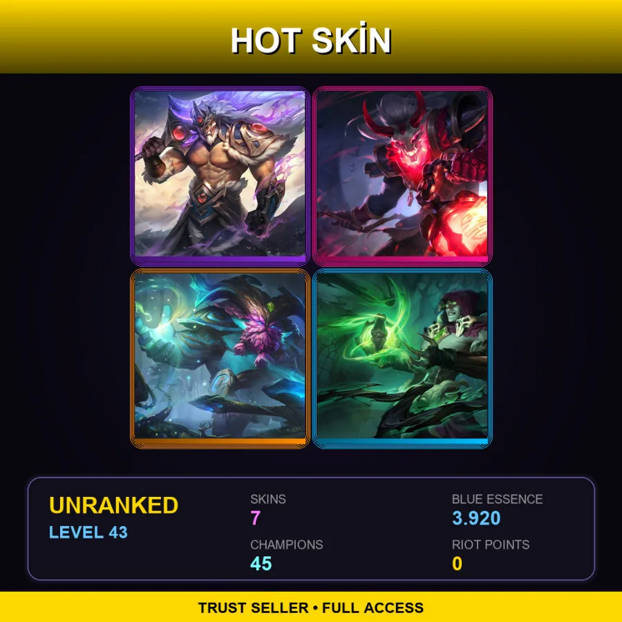 LAN | Lv43 | Unranked | 7 Skin | 45 Champ
