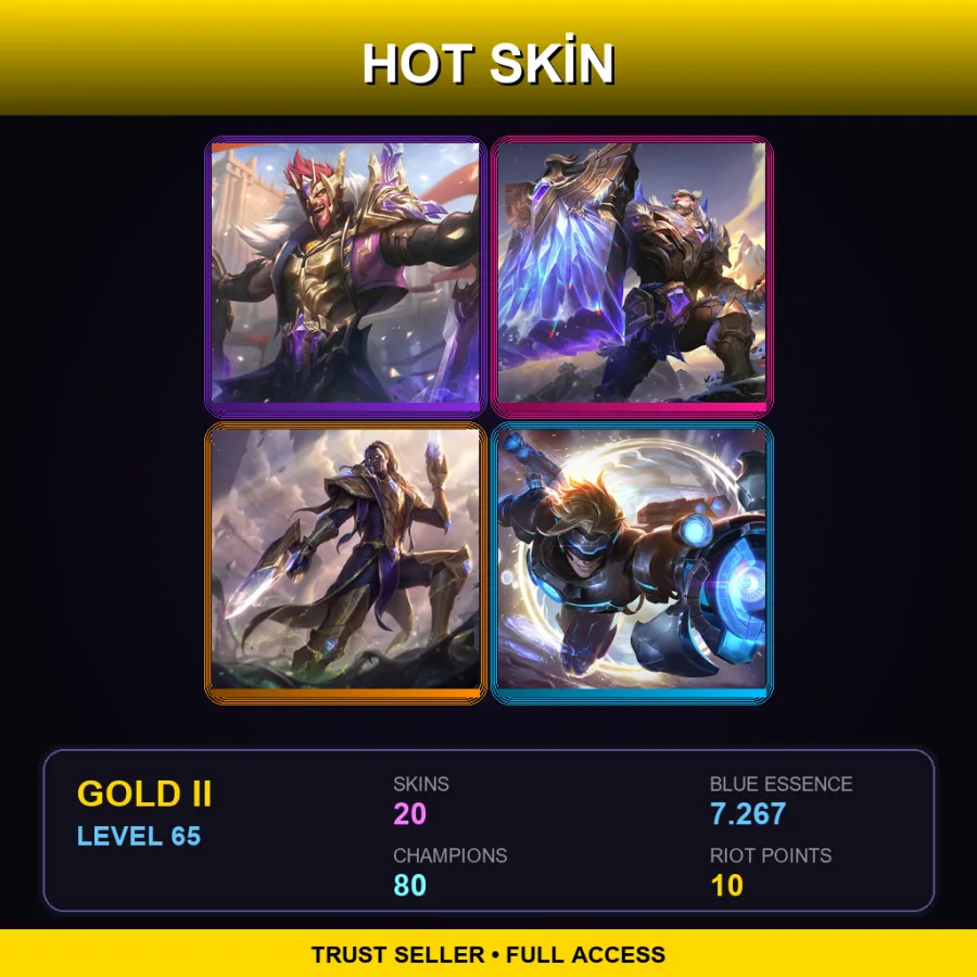 LAS | Lv65 | Gold II | 20 Skin | 80 Champ
