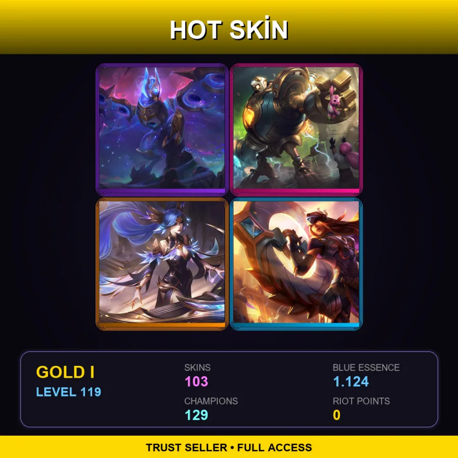 SG | Lv119 | Gold I | 103 Skin | 129 Champ