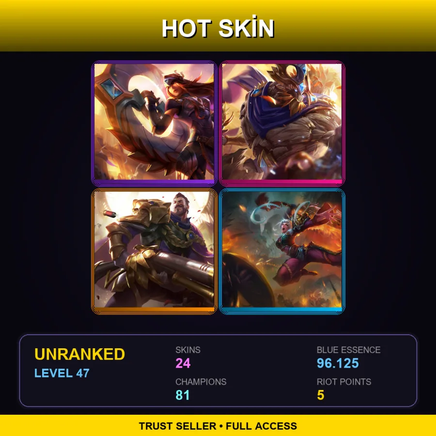 EUW | Lv47 | Unranked | 24 Skin | 81 Champ