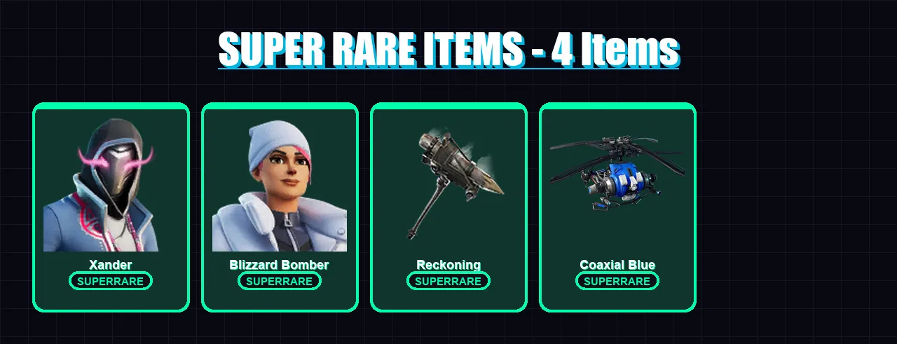 [PC/XBOX] | Xander | Blizzard Bomber | Calamity | A.I.M. | Drift | 28 skin | 20 pickaxe | 36 emote | 28 glider | Lv299