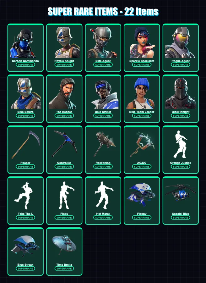 [PS4/PS5/XBOX/PC] | Carbon Commando | Royale Knight | Elite Agent | 131 skin | Lv2299