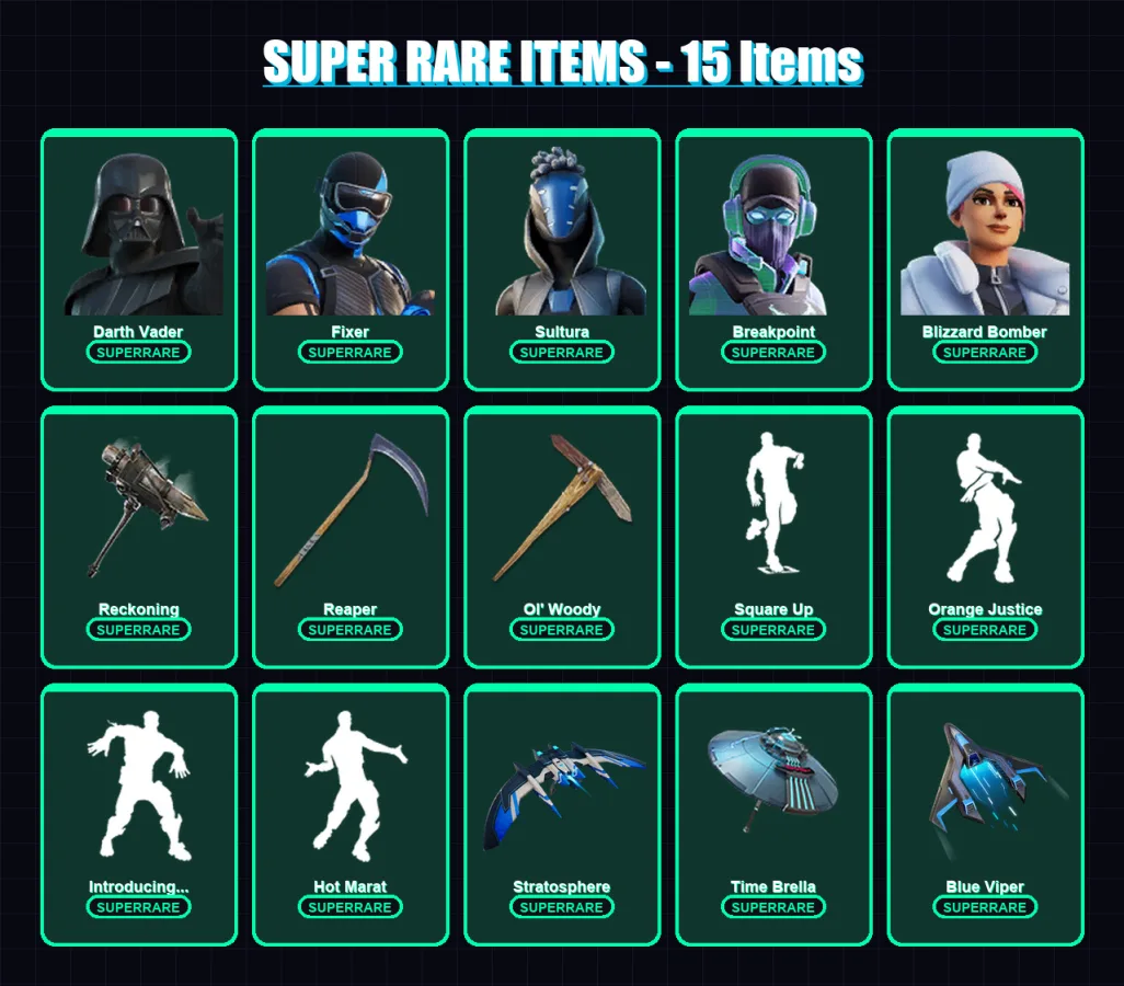 [PC/XBOX] | Darth Vader | Fixer | Sultura | Breakpoint | Blizzard Bomber | 136 skin | 215 pickaxe | 154 emote | 171 glider | Lv2666