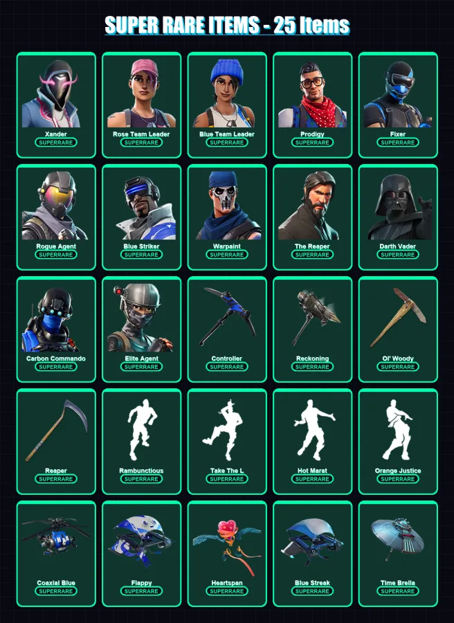 [PC/XBOX] | Xander | Rose Team Leader | Blue Team Leader | Prodigy | Fixer | 239 skin | 256 pickaxe | 234 emote | 201 glider | Lv2958